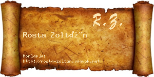 Rosta Zoltán névjegykártya